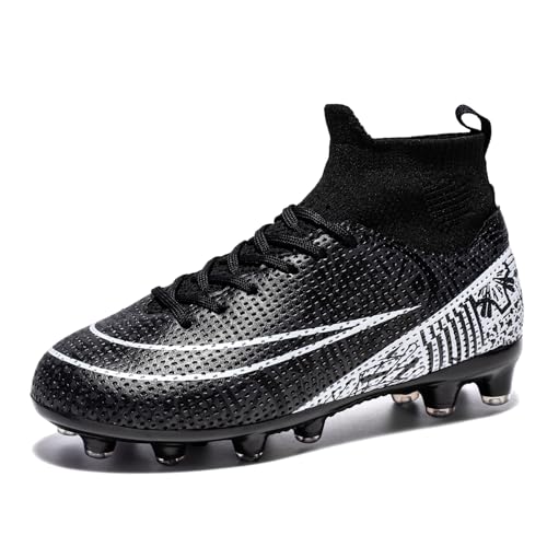 Mens Soccer Shoes Womens Football Cleats, Indoor Soccer Shoes Training Outdoor Turf Soccer Shoes Boys Soccer Cleats Black Green,5.5ize