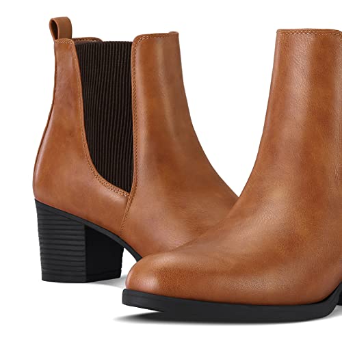 COASIS Women's Chelsea Boots Chunky Block Heel Slip On Ankle Booties with Elastic Sided