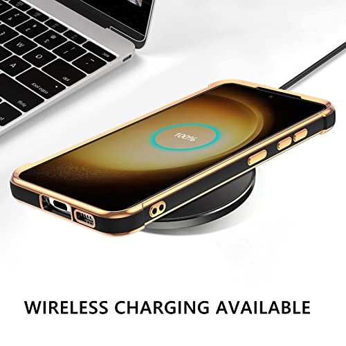 BENTOBEN for Samsung Galaxy S23 Case, Cute Heart Pattern Slim S23 Case, Soft Flexible Shockproof TPU Bumper Women Girl Non-Slip Lightweight Phone Cover Charging Case for Samsung S23 6.1" 2023, Black