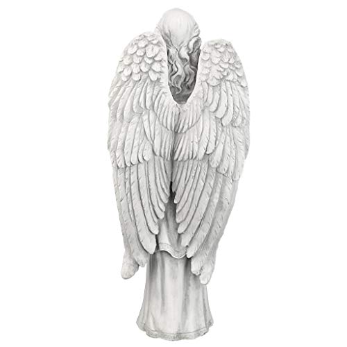 Design Toscano KY930578 Divine Guidance Praying Guardian Angel Religious Garden Statue, Medium, 13 Inch, Antique Stone