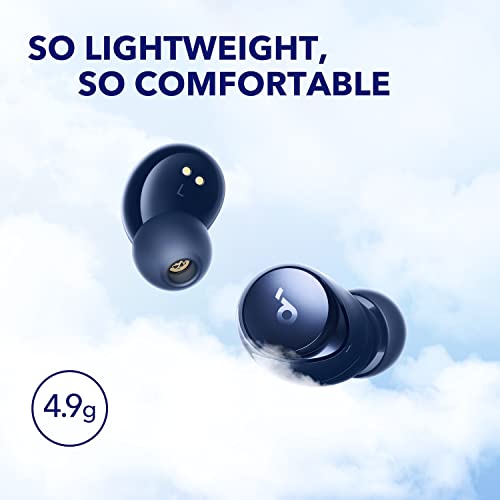 soundcore by Anker Space A40 Auto-Adjustable Active Noise Cancelling Wireless Earbuds, Reduce Noise by Up to 98%, 50H Playtime, Hi-Res Sound, Comfortable Fit, App Customization, Wireless Charge (Blue)