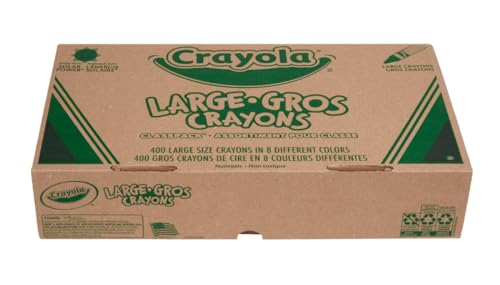 Crayola Crayon Classpack - 400ct (8 Colors), Large Crayons for Kids, Bulk School Supplies, Teacher Classroom Must Have, 3+