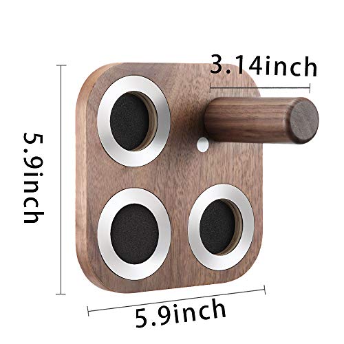 JuBeCo Wood Wall Mount Holder for Dyson Hair Dryer, Wood + Metal Wall Bracket Frame for Dyson Supersonic Hair Dryer. (Walnut)