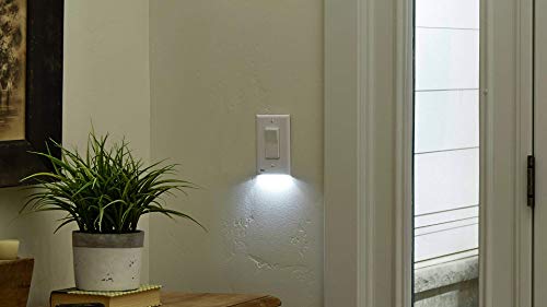 SnapPower 2 Pack SwitchLight - LED Night Light - for Single-Pole Switches - Switch Plate with LED Night Lights - Adjust Brightness - Auto On/Off Sensor - (Rocker, Ivory)
