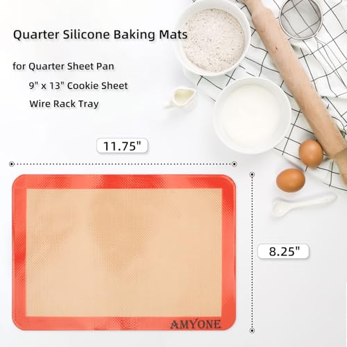 Square Silicone Baking Mats for 9 Inch Cake Pan, 8.5" Food Grade Non-stick Reusable Silicone Mat for Baking Pan for Bread/Pastry/Toast/Pie, Professional Cookie Sheets Liners for Brownie Pan 2 PCS
