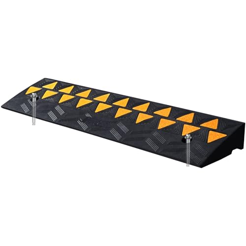 VEVOR Rubber Curb Ramp 3.7 Rise Height, Driveway Ramp for Car, 15T Heavy Duty Rubber Sidewalk Curb Ramp for Forklifts, Trucks, Buses, Cars, Wheelchairs, Bikes