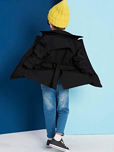 Kids Boys Girls Lightweight Trench Coat Double Breasted Classic Belted Jacket Spring Fall Outwear Dress Coats