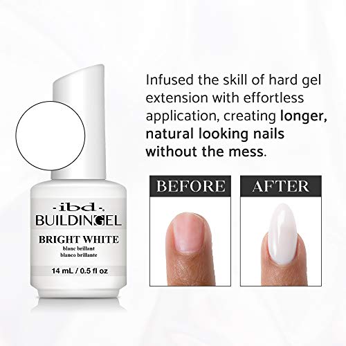 IBD Building Gel, Hard Gel Nail Extension, Bright White, 0.5 oz