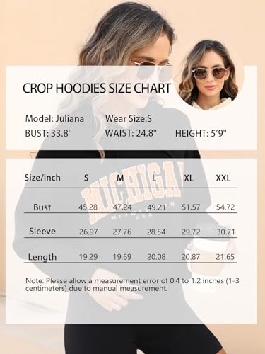 ORANDESIGNE Woman Letter Graphic Print Cropped Hoodie Long Sleeve Crop Fleece Casual Workout Loose Pullover Sweatshirt Tops LOS ANGELES Apricot Medium