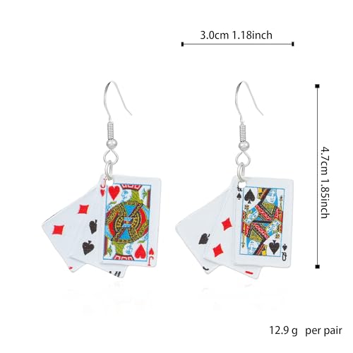 Seakuur Casino Punk Poker Irregular Women Drop Earring Playing Card Alloy Casual Ear Jewelry Party Hip Hop Jewellery (A)