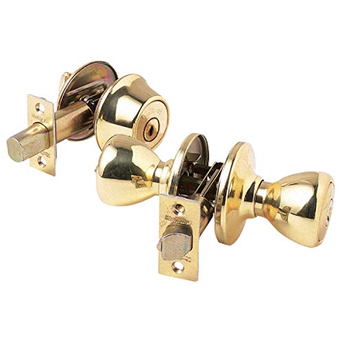 Kwikset 690 Tylo Entry Knob and Single Cylinder Deadbolt Combo 6-Pack, Polished Brass