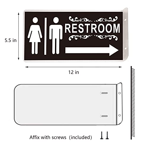 Restroom Sign for Business,ADA Compliant Braille Bathroom Sign with Double Sided Tape to Secure Perfectly in Less Than a Minute,Size 8 x 6 Inch (Men's & Women's Set)