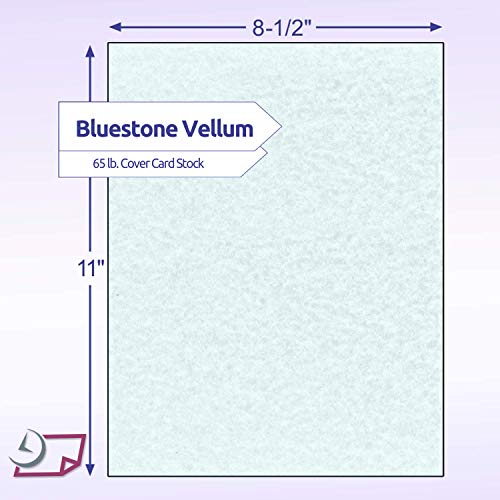NextDayLabels - Pack of 50 Sheets - 8-1/2" x 11" (Letter Size) 65 lb. Parchment Cover Card Stock (Bluestone)
