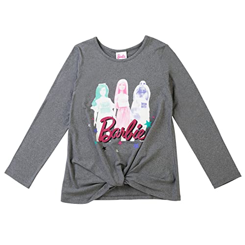 Barbie Toddler Girls Knotted Long Sleeve Graphic T-Shirt & Leggings Grey/Black 2T