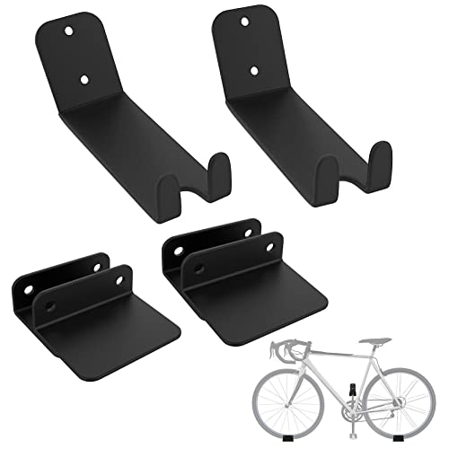WALMANN 2 Pack Bike Pedal Hanger Wall Mount, Heavy Duty Horizontal Bike Rack for Garage Wall, Bike Display Stand for Home Holds Up to 70LBS