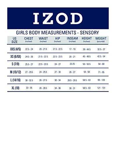 IZOD Girls' School Uniform Sensory-Friendly Short Sleeve Polo Shirt, Navy, 4-5