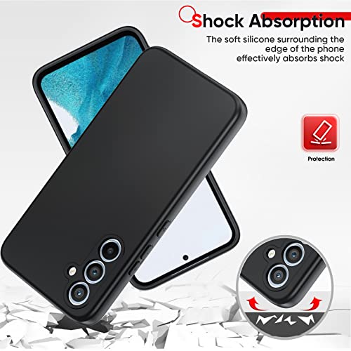 LeYi for Samsung Galaxy A54 5G Case: Samsung A54 Case with [2 Pack] Tempered Glass Screen Protector, Liquid Silicone Soft Microfiber Liner Cover Case for Samsung A54 5G, Black