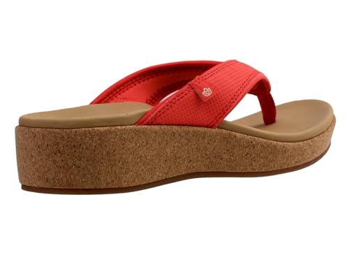 Spenco Women's Willow Wedge Flip-Flop, Bittersweet, 8 Wide