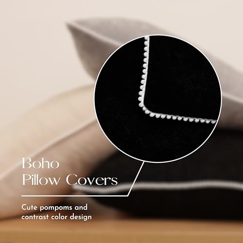 VOILYBIRD Wine Boho Pillow Covers 16x16 Inch, Decorative Throw Pillow Covers for Sofa, Couch Pillow Covers for Living Room, Set of 2