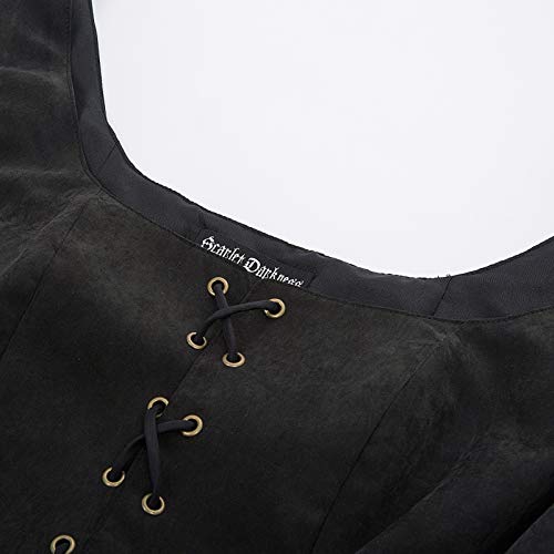 Scarlet Darkness Womens Pirate Vest Waistcoat Gothic Steampunk Renaissance Bodice Black S