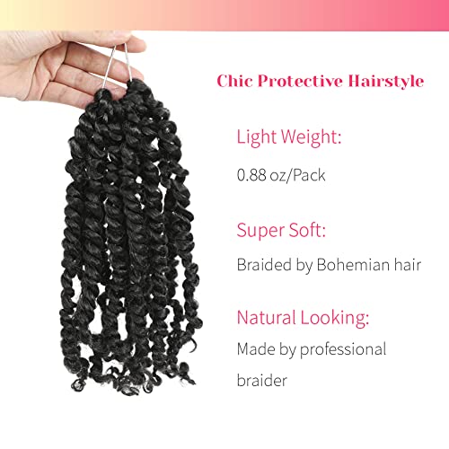 The BOHOBABE Long Pre-twisted Passion Twist Crochet Hair 24 Inch Pre-looped Long Ombre Gray Crochet Passion Twist Braiding Hair 8 Packs Soft Bohemian Twists (T1B/grey)