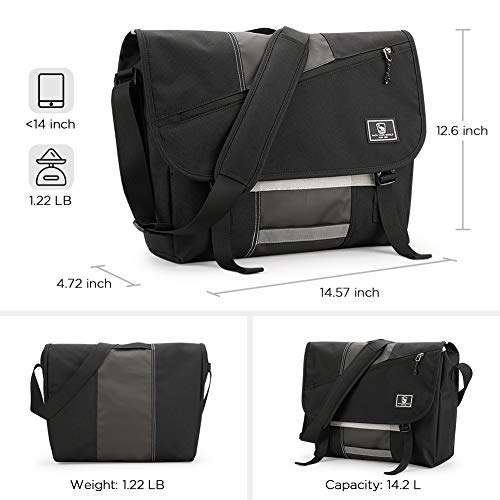 OIWAS Messenger Bag for Men, 14 Inch Laptop Crossbody Bags Women Casual Satchel Shoulder Bag College Travel Office Briefcase