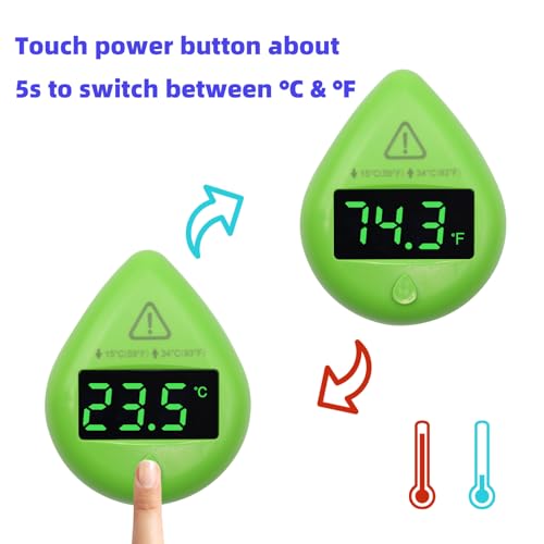 Aquarium Temperature Alarm Monitoring Tool Mini Digital Alarm Thermometer Fish Tank Mini Terrarium Tank Turtle Tank Tropical Fish Bowl Digital Thermometer Accurate LED Display to ±0.9℉