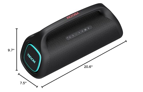 LG XG9QBK.DUSALLK Go Portable Bluetooth Speaker - Stage Lighting and up to 24-Hour Battery, Black