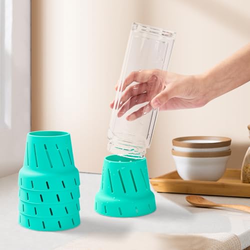 JINIHFW Bottle Drying Rack,Silicone Bottle Rack Dryer,Faster Drying Rack Dryer and Coaster for Stanley Cup Accessories,Water Bottle Drying Rack Fits Tumbler, Travel Mugs (Teal,2PACK)