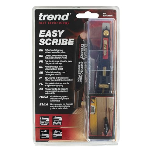 Trend EasyScribe Scribing Tool, Accurate Scribing Solution for Carpenters, Joiners, Tilers, Kitchen & Shop Fitters, E/SCRIBE, Black