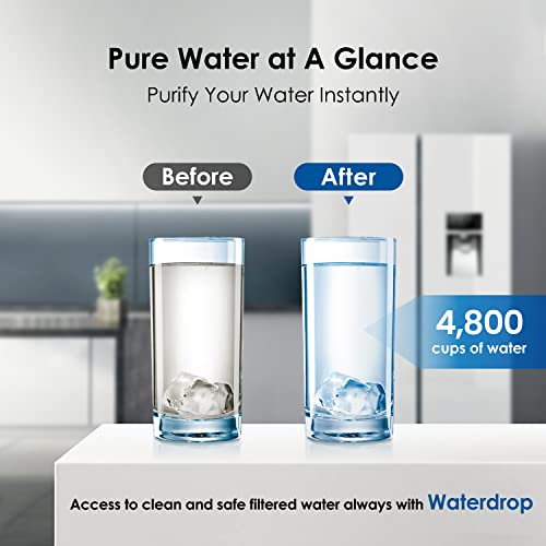 Waterdrop Plus UKF8001 NSF 401, 53 Certified Refrigerator Water Filter, 𝐑𝐞𝐝𝐮𝐜𝐞 𝐏𝐅𝐀𝐒, Replacement for Whirlpool® Everydrop® Filter 4, EDR4RXD1, Maytag UKF8001AXX (Package May Vary)