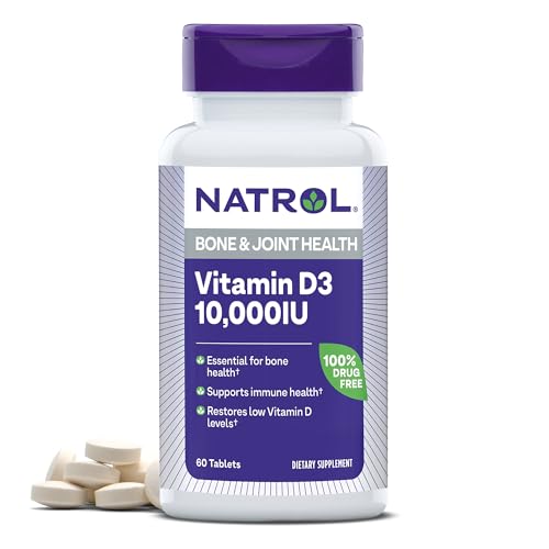 Natrol Vitamin D3 10,000 IU Tablets, Support Your Immune Health, 60 Count