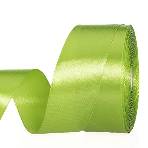 YASEO 1 1/2 Gold Solid Satin Ribbon, 50 Yards Craft Fabric Ribbon for Gift Wrapping Floral Bouquets Wedding Party Decoration