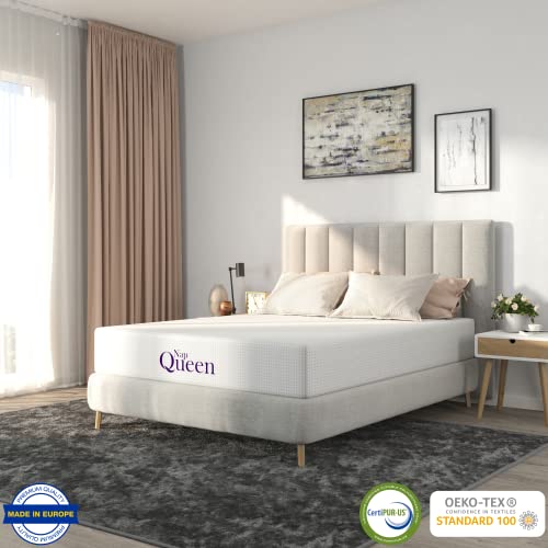NapQueen 12 Inch Twin Size Mattress, Bamboo Charcoal Memory Foam Mattress, Bed in a Box, White