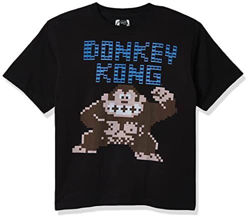 Nintendo Big Boys Donkey Kong Press Start Graphic T-Shirt, Black, YL