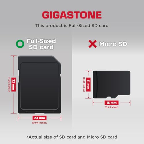 [5-Yrs Free Data Recovery] GIGASTONE 32GB SD Card 2-Pack, Camera Pro, A1 V10 SDHC Memory Card Compatible with SPYPOINT TACTACAM Trail Camera, with 2 Mini Cases