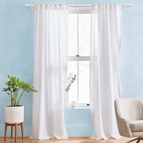 IFELS Heavy Duty Curtain Rods for Windows 28 to 48 Inch, 1 Inch Bronze Curtain Rods for Outdoor, Farmhouse, Bedroom, Kitchen, Living Room, Adjustable Easy Install Curtain Rods (A2,Bronze,30"-60")
