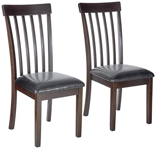 Signature Design by Ashley Hammis Rake Back Dining Room Chair, Set of 2, Dark Brown