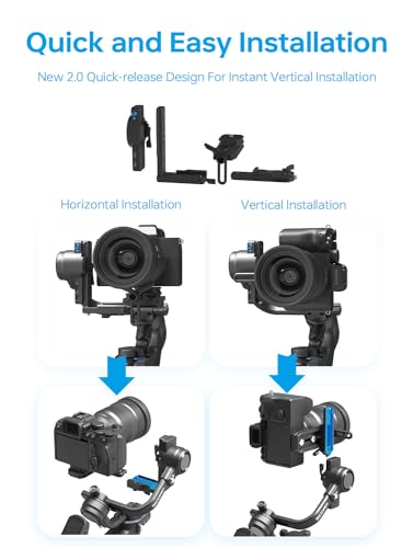 FeiyuTech SCORP 2[Official]Camera Stabilizer, Built-in AI Tracker,3-Axis Gimbal for Sony/Canon/Nikon/Fujifilm Mirrorless&DSLR Camera,Upgrade Joystick&Touch Screen,Max 5.51lbs, Native Vertical Shooting