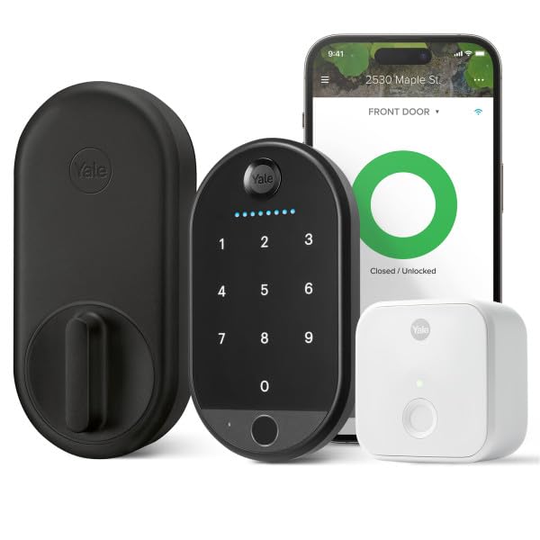 Yale Approach™ Lock with Wi-Fi + Keypad Touch - Keyless Entry Touchscreen deadbolt, Smart Bluetooth keypad - Black Suede