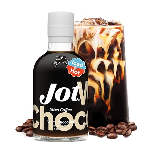 Jot Coffee Concentrate (Caramel) High Caffeine Cold Brew Coffee Concentrate Liquid for Iced Coffees, Instant Espresso, Hot or Cold Instant Coffees - Makes 14 Cups, 150mg Caffeine/Tbsp, Sugar Free