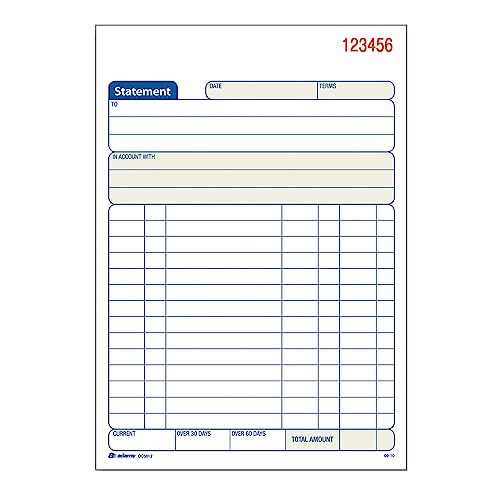 Tops Adams Statement Book, 2-Part Carbonless, White/Canary, 5-9/16 x 8-7/16 Inches, 50 Sets (DC5812)