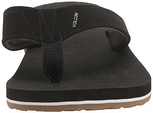 Volcom Men's Victor Flip-Flop Sandal, Black-New, 7