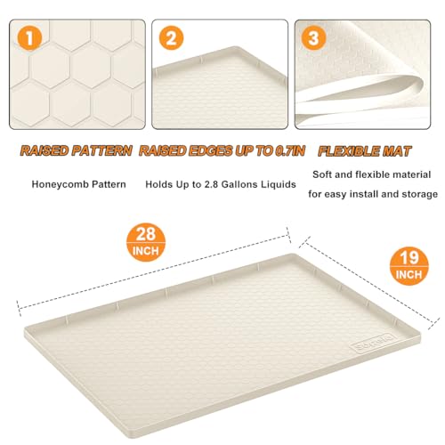 Sdpeia Under Sink Organizer Waterproof Under Sink Mat for Kitchen and Bathroom - Protects Cabinets from Leaks 19 x 12 inches Shelf Liner Feeding Mat Litter Mat(Orange)