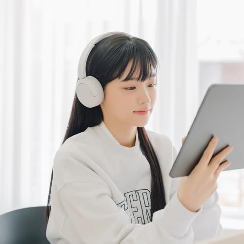 Sony WH-CH520 Best Wireless Bluetooth On-Ear Headphones with Microphone for Calls and Voice Control, Up to 50 Hours Battery Life with Quick Charge Function, Includes USB-C Charging Cable - White