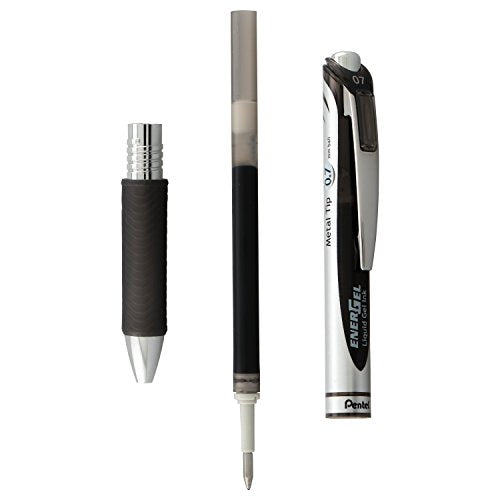 Pentel EnerGel RTX Retractable Liquid Gel Pen, Flag Barrel, Black Ink, 2-Pk (BL77USABP2A)