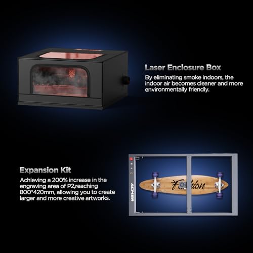 ACMER P2 Laser Engraver, 10W Output Laser Cutter, Laser Engraving Machine, CNC Laser Cutter and Engraver Machine Class 4 for Stainless Steel, Wood, Metal, Acrylic, Leather (P2 Laser 10W)