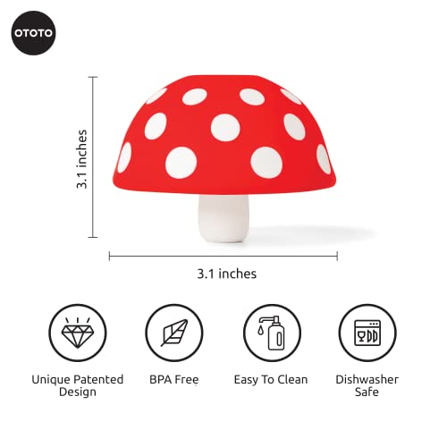 OTOTO Mushroom - Foldable Small Kitchen Funnel with Wide Mouth for Jars. Bottle Liquid Transfer - Silicone, 100% Food Safe, BPA Free, Dishwasher Safe