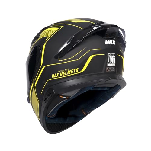 HAX Full Face Motorcycle DOT Approved Helmet with Dual Rear Wing and Pinlock Ready - Lightweight and Durable Motorbike Street Bike Helmet for Adults (Scorpion,XL)