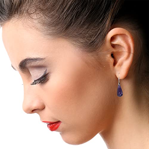 Pearlz Ocean Sterling Silver Dangle Earrings for Women (White Fresh Water Pearl - Heart)